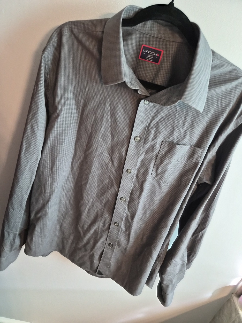 UNTUCKit Men's Long Sleeve Gray Button-Down Shirt